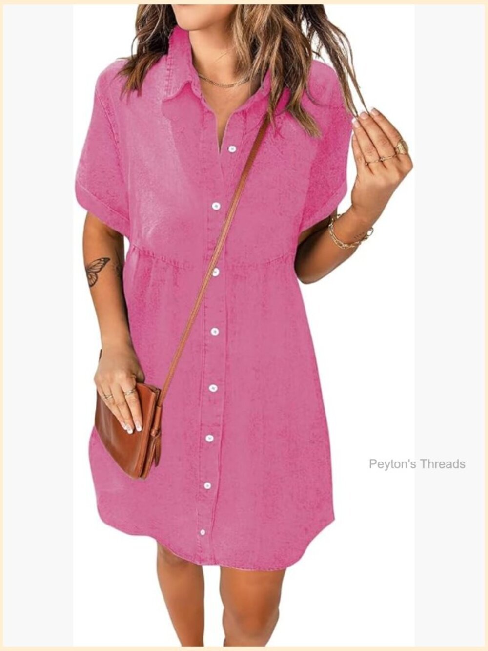 Cute A-Line Babydoll Denim Dress with Pockets